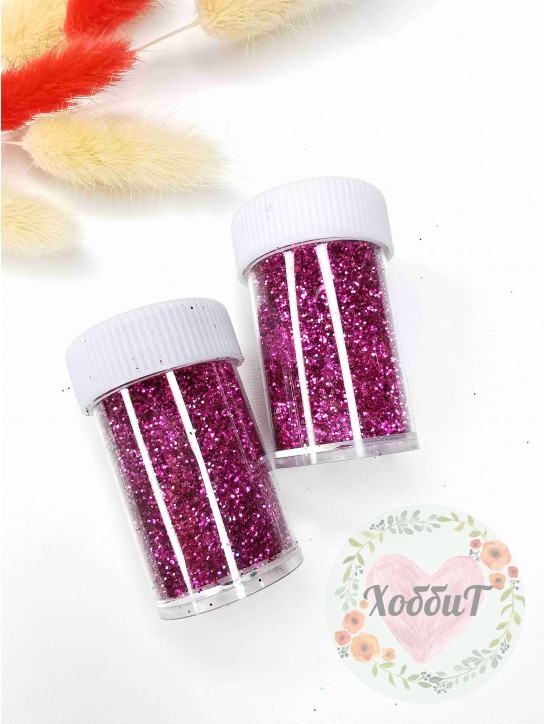 Глиттер в баночке, баночка 16гр. (фукси)